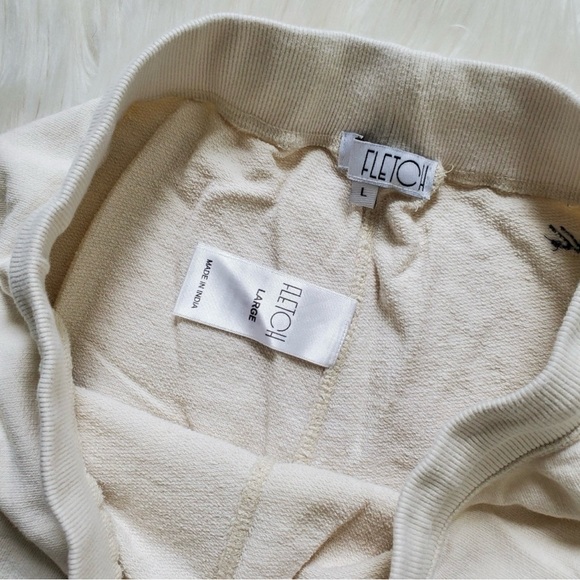 Fletch Embroidered White Jogger Sweatpants - Picture 3 of 4